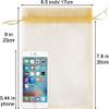 100pcs Organza Bags-gold 6.5x9 inch (17x23cm) Satin Drawstring Organza Pouch Wedding Party Festival, Christmas, Favor Gift Bag Jewelry Watch Bags view 2