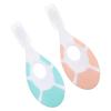PACKOVE Silicone Toothbrush Set 2pcs, Soft Toothbrushes for Ages 0-10, Gentle Oral Care and Training Brushes in Mint Green and Light Pink for Dental Hygiene Random Color view 1