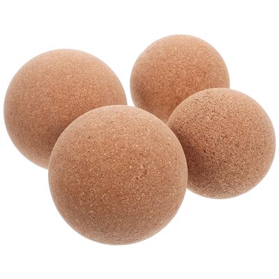 Cork Fascia Massage Balls 4pcs Set (60mm 70mm) for Deep Tissue Trigger Point Therapy, Yoga Muscle Relief, Foot and Full Body Myofascial Release