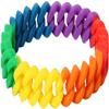 Braided Silicone Rainbow Bracelet Accessory For Gay Pride Lgbt Festival Events Friendship Men Or Women Water Resistant Plaited Multicoloured Wristband view 1