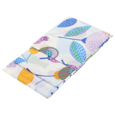 SEWOART Reusable Organic Beeswax Food Wraps 3pcs Set (s, M, L) Sustainable Food Storage Cloth with Purple Floral Print for Kitchen Fresh Keeping and Eco-friendly Packing