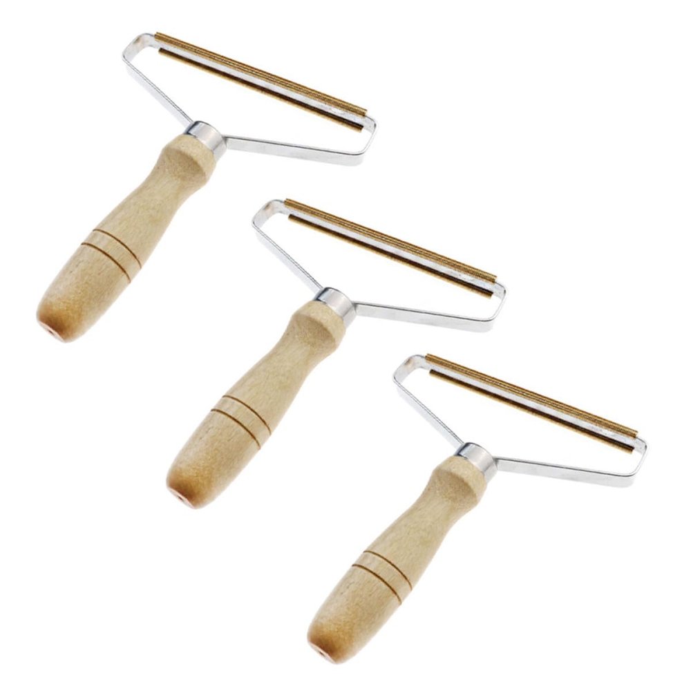 VICASKY Manual Clothes Lint Remover Brush 3pcs Set Portable Fuzz Shaver for Sweaters Coats and Pet Hair Removal, Reusable Fabric Pill Remover for Home Laundry Care