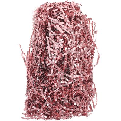 Angoily Colored Crinkle Paper Shredded Basket Fillers 100g Pack, Double-sided Rose Gold Raffia Grass Shred for Box Filling, Packaging and Holiday Basket Stuffing