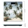 Tropical Palm Trees Scale for Body Weight Safe Rounded Corners Tempered Glass Digital Bathroom Scale LED Display 400lb Capacity Weight Scales with High Precision Sensors view 2