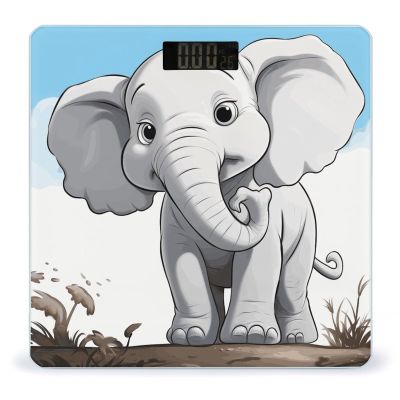 White Elephant Scale for Body Weight Safe Rounded Corners Tempered Glass Digital Bathroom Scale LED Display 400lb Capacity Weight Scales with High Precision Sensors