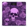 Purple Skulls and Roses Scale for Body Weight Safe Rounded Corners Tempered Glass Digital Bathroom Scale LED Display 400lb Capacity Weight Scales with High Precision Sensors view 1