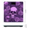 Purple Skulls and Roses Scale for Body Weight Safe Rounded Corners Tempered Glass Digital Bathroom Scale LED Display 400lb Capacity Weight Scales with High Precision Sensors view 2