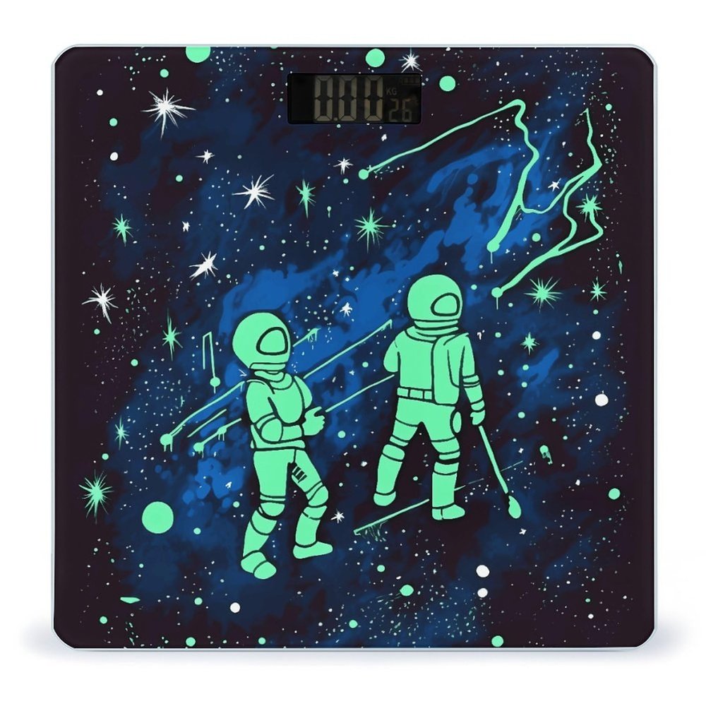 Glow in The Dark Scale for Body Weight Safe Rounded Corners Tempered Glass Digital Bathroom Scale LED Display 400lb Capacity Weight Scales with High Precision Sensors