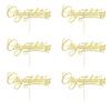 FmiyunEea 6 Pack Gold Glitter Congratulations Cake Topper - Graduation ...