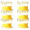 FmiyunEea 6 Pack Gold Glitter Congratulations Cake Topper - Graduation ...