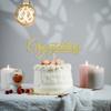FmiyunEea 6 Pack Gold Glitter Congratulations Cake Topper - Graduation ...