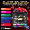 kukaly Creatine Monohydrate Gummies for Men & Women, Creatine Gummies Sugar Free, Mixed Flavored with L-Taurine, BCAA 2:1, B12 B6 for Boost Strength, Focus & Endurance, Vegan, Non-GMO, 60pcs view 2