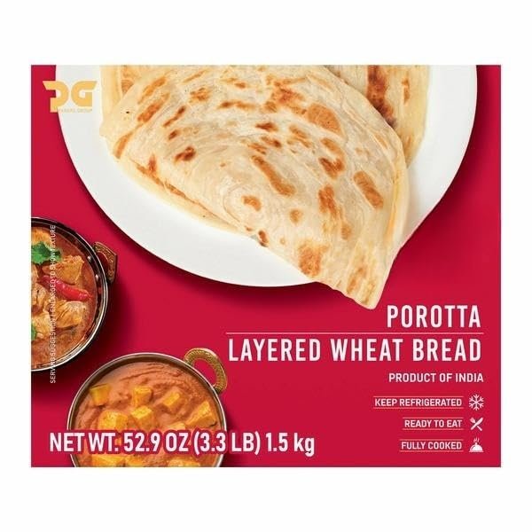 Porotta Layered Wheat Bread, he flaky layers of wheat porotta will give you the extra crunhiness and will melt in your mouth. [ 53 oz, 3.3 lb ]