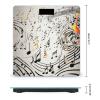 Music Notes Print Scale for Body Weight Safe Rounded Corners Tempered Glass Digital Bathroom Scale LED Display 400lb Capacity Weight Scales with High Precision Sensors view 2