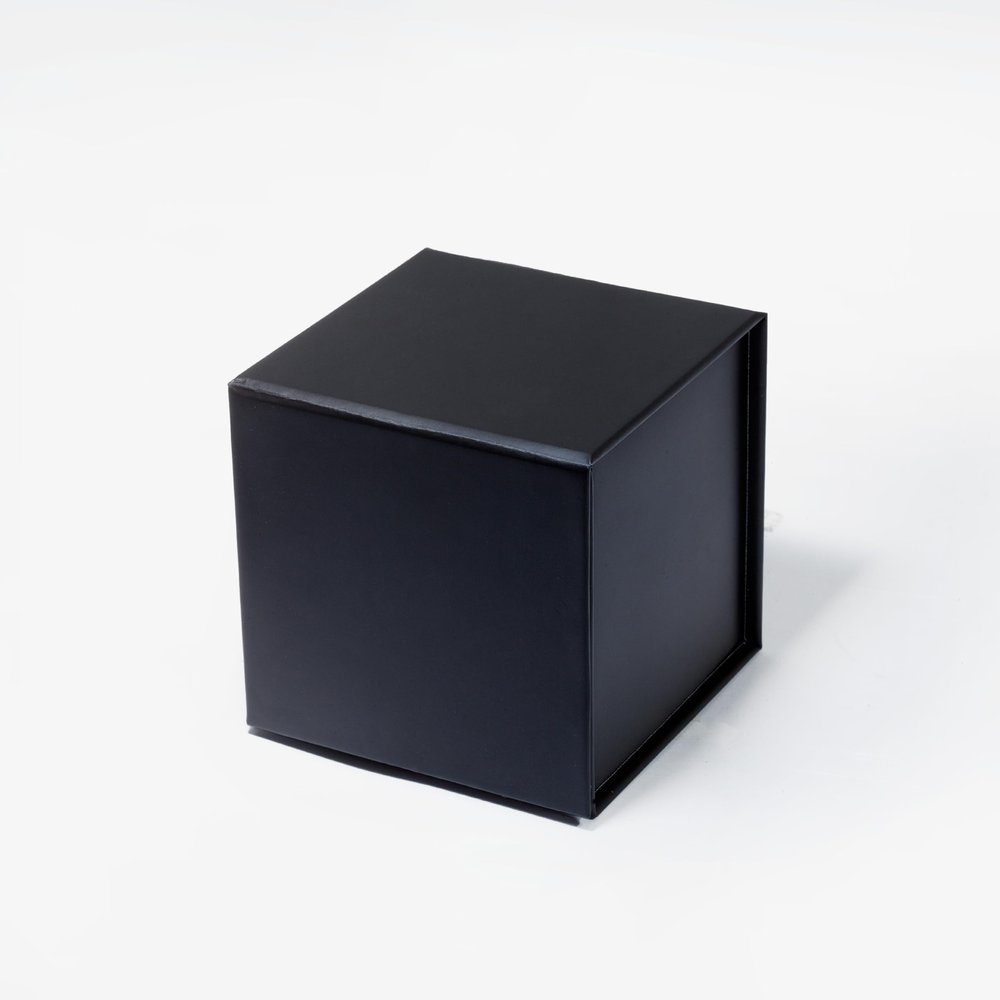 Geoto 3x3x3in | 7.6x7.6x7.6cm XXS Cube Size Luxury Candle Packaging Box, Rigid Cardboard Chocolate Packaging Boxes Wholesale (Black)