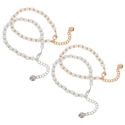 AKOOSY 2 Pairs Pearl Beaded High Heel Shoe Straps Anti-slip Heel Bands Decorative Shoe Accessories for Pumps and Sandals, Detachable Back Straps for Women