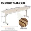 XHDZSM Overbed Table with Wheels, Height Adjustable (26.7-40. 5") Rolling Laptop Desk, Solid Wood Crank Lift Bedside Table for Home, Hospital, Bedroom, Sofa & Living Room White 47.2x23.6 view 2