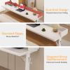 XHDZSM Overbed Table with Wheels, Height Adjustable (26.7-40. 5") Rolling Laptop Desk, Solid Wood Crank Lift Bedside Table for Home, Hospital, Bedroom, Sofa & Living Room White 47.2x23.6 view 3