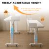 XHDZSM Overbed Table with Wheels, Height Adjustable (26.7-40. 5") Rolling Laptop Desk, Solid Wood Crank Lift Bedside Table for Home, Hospital, Bedroom, Sofa & Living Room White 47.2x23.6 view 4