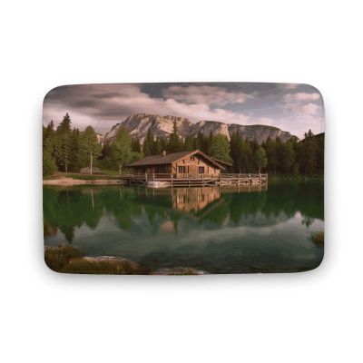 Lake and Wood Cottage Bathroom Rug Extra Soft Coral Fleece Shower Mat Super Absorbent Quick Dry Bath Mats for Bathroom Washable Kitchen Carpet Non-Slip Small Area Rug