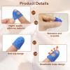 PATIKIL 36Pcs Finger Tip Covers Cots, Large Silicone Finger Protectors Gloves Breathable Reusable Fingertip Caps for Hand Sewing Page Turning Guitar Playing, Dark Blue view 3