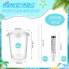 30 Sets 34 oz Drink Buckets with Lids and Straws, Disposable Clear Plastic Party Cups with Handles for Rum, Iced Coffee, Smoothies, Milkshakes, Sturdy Beverage Tubs for Pool Beach and Outdoor Parties view 3