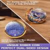 30 Year Sobriety Coin, Liquid Glitter Shaker AA Chip | Blue Quicksand Moon Mountain Design Recovery Milestone Medallion Sobriety Gift for Men & Women view 3
