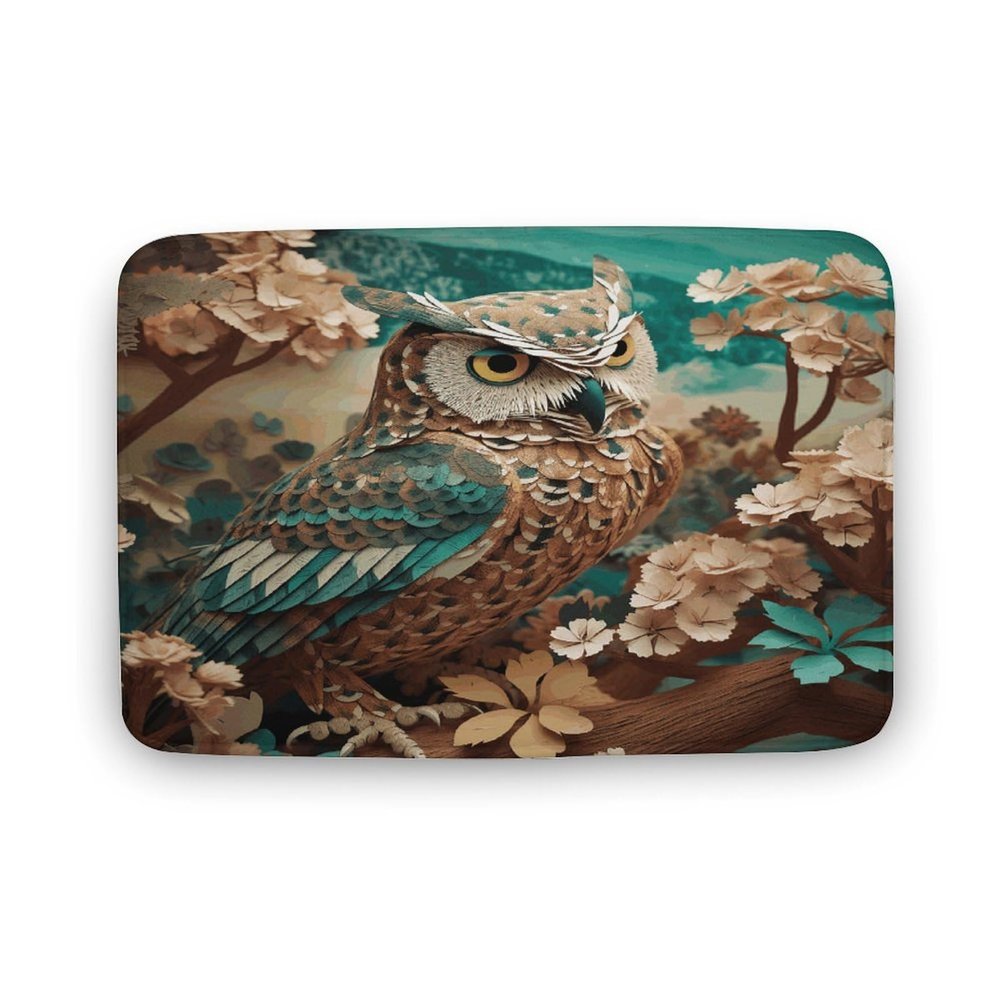 Owl2 Bathroom Rug Extra Soft Coral Fleece Shower Mat Super Absorbent Quick Dry Bath Mats for Bathroom Washable Kitchen Carpet Non-Slip Small Area Rug