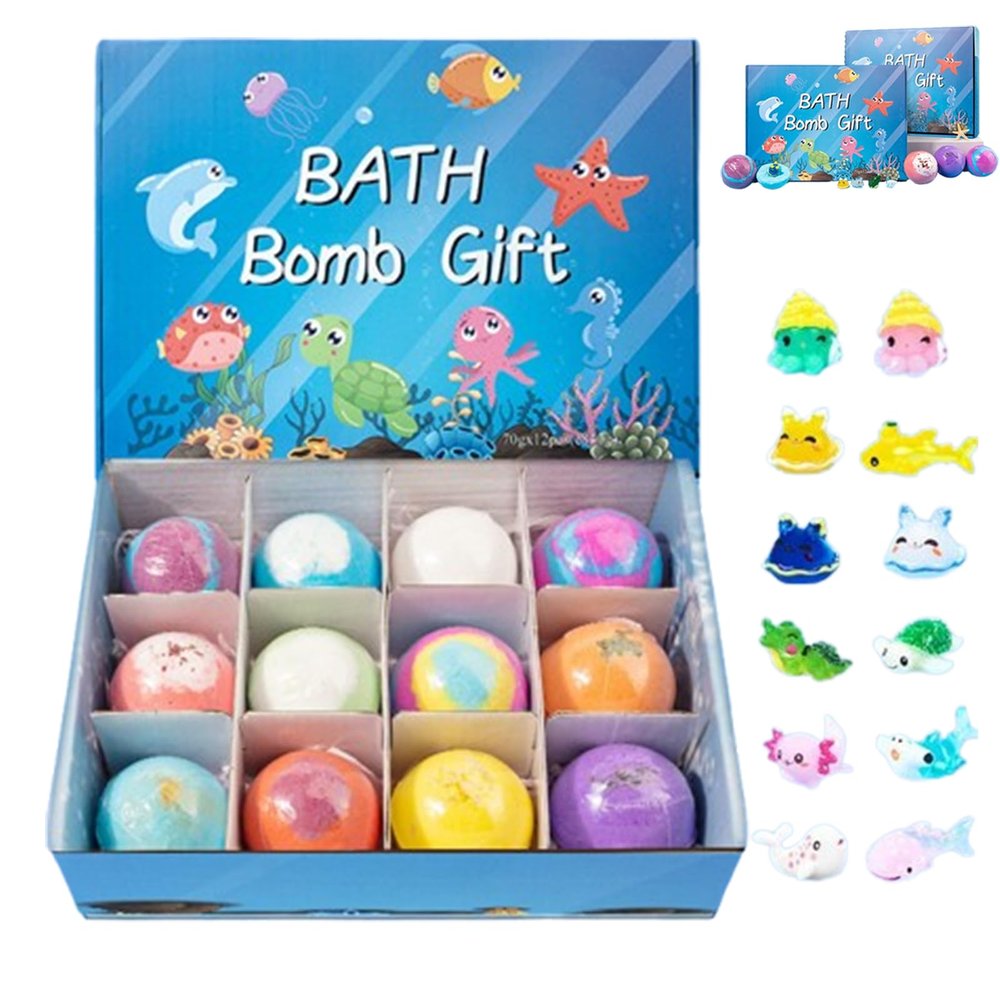 Bath Bombs with Toys Inside, Easter Fizzy Bubble Bath Bombs Gift Set with Surprise Inside (*1)