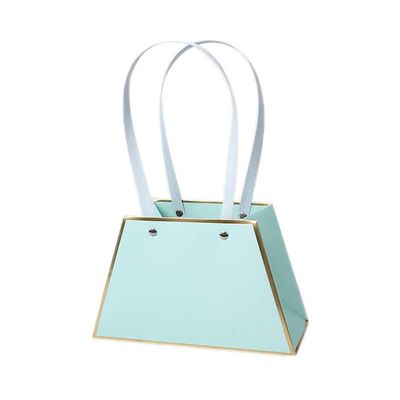 10PCS Flower Gift Bags Paper Bouquet Bags, Paper Flower Bouquet Bags with Handle, Trapezoidal Bouquet Flower Wrapping Boxes for Mother's Day Wedding Birthday Anniversary Valentine Day