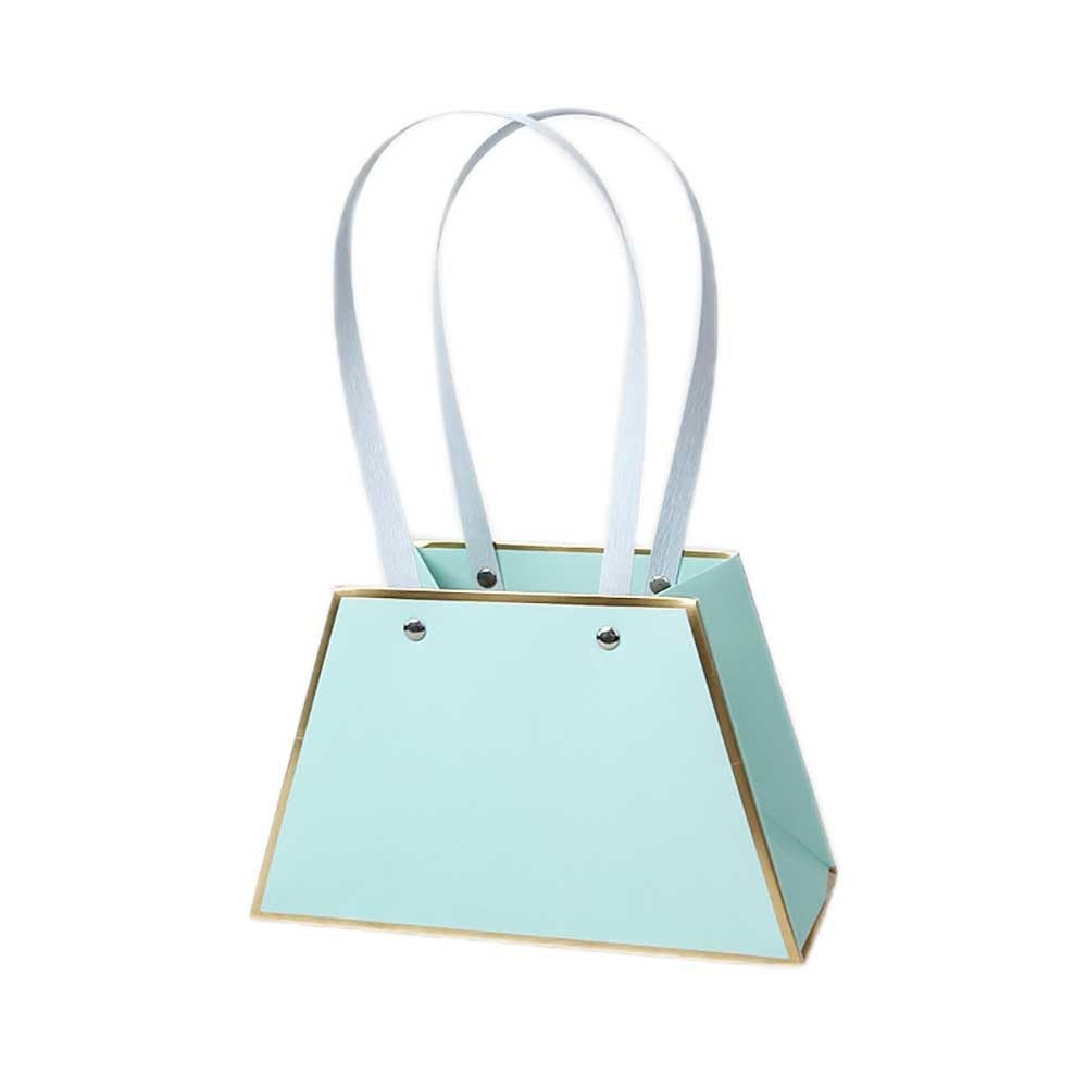 10PCS Flower Gift Bags Paper Bouquet Bags, Paper Flower Bouquet Bags with Handle, Trapezoidal Bouquet Flower Wrapping Boxes for Mother's Day Wedding Birthday Anniversary Valentine Day