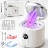 Ultrasonic Retainer Cleaner, 48kHz Dental Cleaning Pod with Digital Timer & 200ML Capacity for Dentures, Aligners, Night Guards,Mouth Guards, Braces, Toothbrush Heads &Jewelry (White) view 1