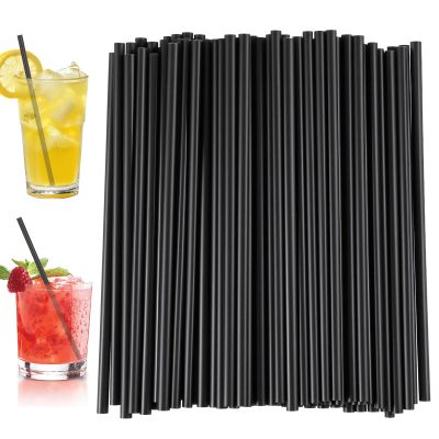 100 PCS 5.12 Inch Short Disposable Plastic Drink Straws, Black Cocktail Straws,Cocktail Short-Straws, Drinking Straw, Black Plastic Straw for Coffee, Bar, Party, Whiskey