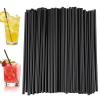 100 PCS 5.12 Inch Short Disposable Plastic Drink Straws, Black Cocktail Straws,Cocktail Short-Straws, Drinking Straw, Black Plastic Straw for Coffee, Bar, Party, Whiskey view 1