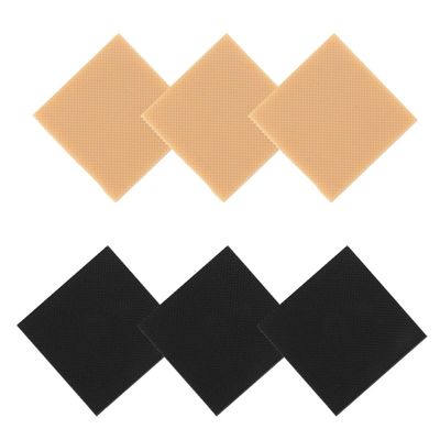 TIKODIDA 6 Pieces Wear-Resistance Shoe Heel Replacement Pads with Rubber Mute Anti-Slip Sole Protectors for High-Heel Shoes, 6cm X 6cm X 0.5cm, Black and TPU Material, Suitable for Heel