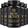 (5 Pack) Brain Honey Capsules - Official BrainHoney Advanced Support Formula All Natural Ingredients Daily Premium Pills Vitamins for Brain Health and General Wellness, 300 Capsules for 5 Months view 1