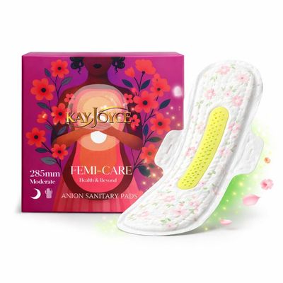 3 Boxes KayJoyce FEMI-Care Anion Sanitary Pad, Moderate Flow, 285mm, 12 Count, with Odor Reduction and Breathable Comfort