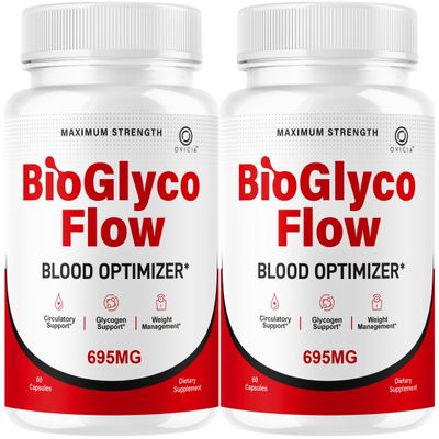 (2 Pack) BioGlyco Flow - BioGlycoFlow Support Capsules All Natural Maximum Strength, Bio Glyco Flow Pills Daily Premium Vitamin Advanced Formula for Health and Wellness, 120 Capsules for 2 Months