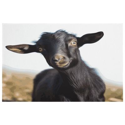 Cute Black Goat Animal Front Door Mat Waterproof Welcome Mats Absorbent Non-Slip Doormat Heavy Duty Entryway Rug Indoor Area Rug Low Profile Bath Mat for Home Outside Entrance 23.6"x15.7"