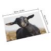 Cute Black Goat Animal Front Door Mat Waterproof Welcome Mats Absorbent Non-Slip Doormat Heavy Duty Entryway Rug Indoor Area Rug Low Profile Bath Mat for Home Outside Entrance 23.6"x15.7" view 2