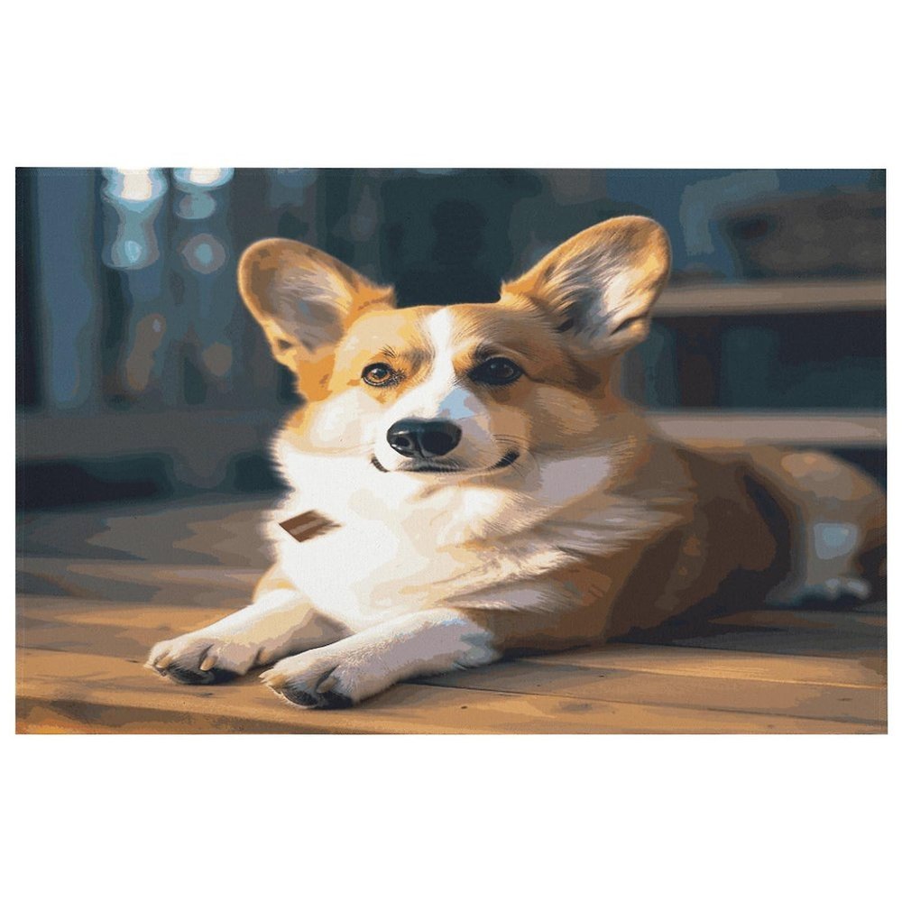 Smart Corgi Front Door Mat Waterproof Welcome Mats Absorbent Non-Slip Doormat Heavy Duty Entryway Rug Indoor Area Rug Low Profile Bath Mat for Home Outside Entrance 23.6"x15.7"