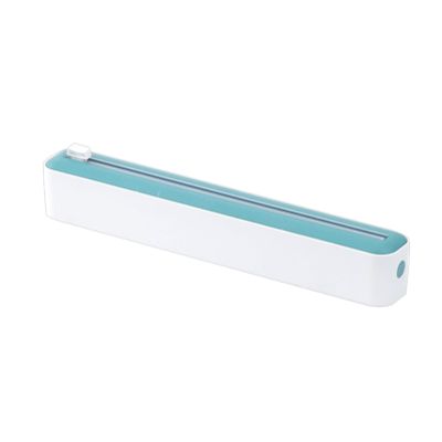 Compact Plastic Wrap Cutter with Adjustable Slide for Clean Cuts on Cling Film & More