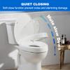 Angol Shiold 3 Inch Raised Toilet Seat, Elongated Toilet Seat Cover with Slow Close Lid, Non-Slip Stable Elevated Toilet Seat,White view 4