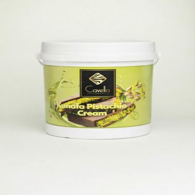 Cavella Crunchy Pistachio Cream, Premium Dessert Spread with Real Pistachio Crunch, Internationally Certified, 5 kg (11 lb)