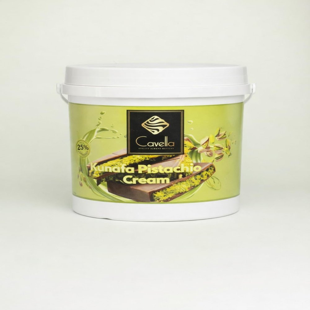 Cavella Crunchy Pistachio Cream, Premium Dessert Spread with Real Pistachio Crunch, Internationally Certified, 5 kg (11 lb)