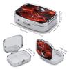 Lava Metal Skull Pill Case Square Travel Pill Organizer Portable Small Pill Box 2 Compartments Metal Medicine Box Sealed Pill Container Vitamins Medicine Organizer view 2