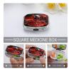 Lava Metal Skull Pill Case Square Travel Pill Organizer Portable Small Pill Box 2 Compartments Metal Medicine Box Sealed Pill Container Vitamins Medicine Organizer view 4