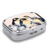 Animal Penguins Watercolor Pattern Pill Case 2 Compartment Metal Small Pill Box Travel Pill Organizer Portable Medicine Container Mini Daily Medication Holder for Vitamin Container Fish Oil view 3