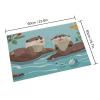Otters Front Door Mat Waterproof Welcome Mats Absorbent Non-Slip Doormat Heavy Duty Entryway Rug Indoor Area Rug Low Profile Bath Mat for Home Outside Entrance 23.6"x15.7" view 2