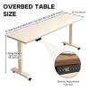 XHDZSM Electric Overbed Table with Drawers & Baffle, Adjustable Height 29.5-40.5". Rolling Laptop Desk - Solid Wood Mobile Computer Table with Swivel Wheels for Bedroom, Living R White 51.1" (Baffle) view 2